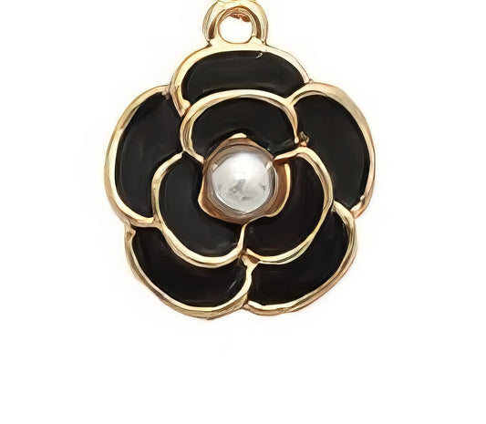 Flower Pearl Center Pendant Earrings