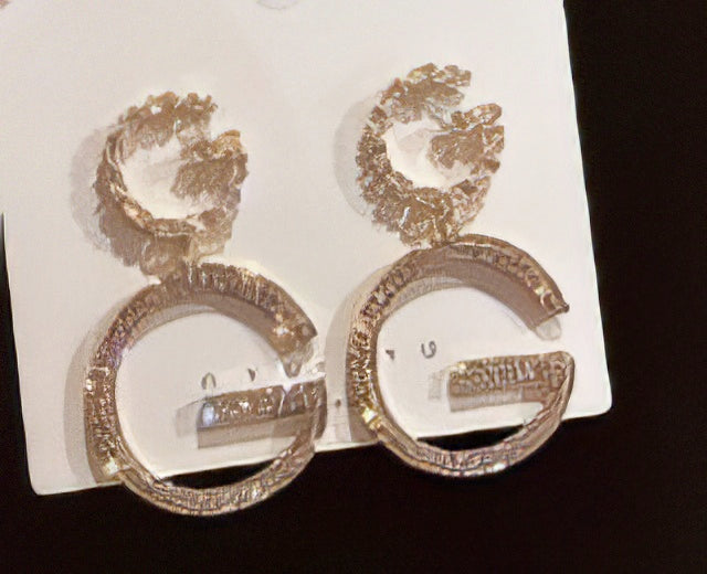 Double Letter G Charming Drop Earrings in Gold