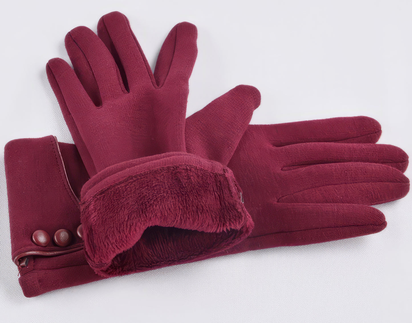 Touch Screen Winter Autumn Driving Gloves in Wine Red