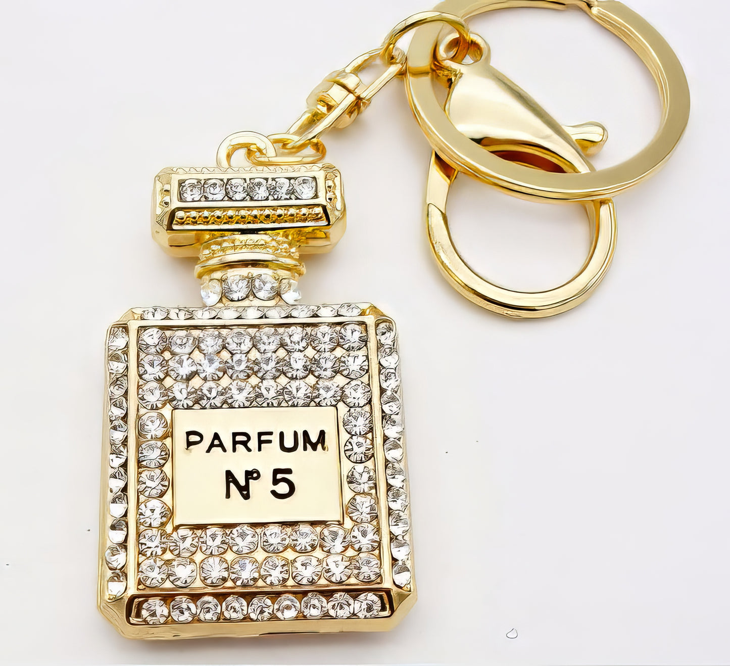 Rhinestone Crystal Perfume Bottle Keychain