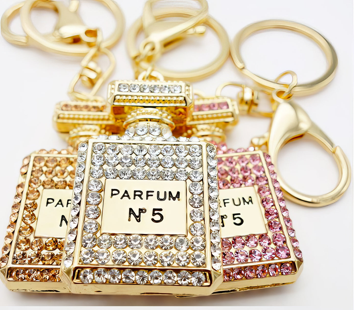 Rhinestone Crystal Perfume Bottle Keychain