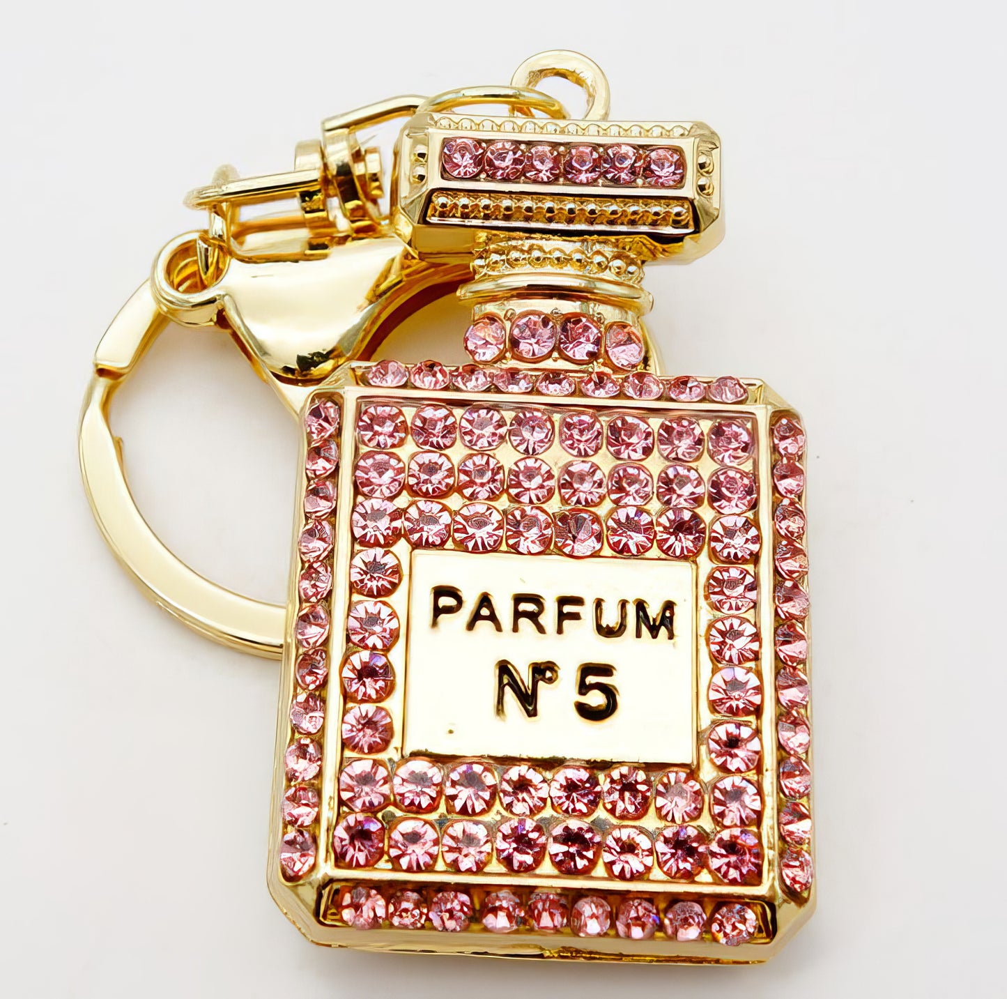 Rhinestone Crystal Perfume Bottle Keychain