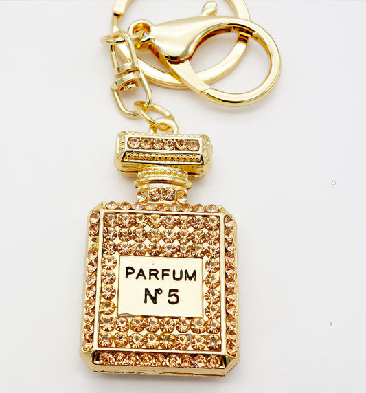 Rhinestone Crystal Perfume Bottle Keychain