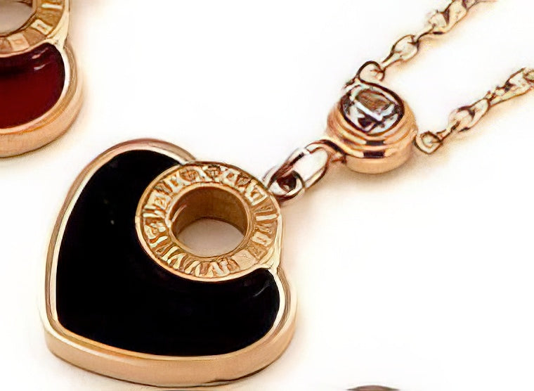 Classic Roman Numeral Heart Pendant Necklace with Crystal Accent