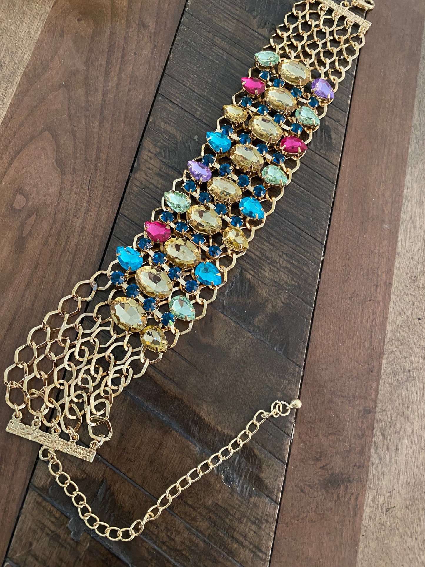 Luxury Multi-Color Crystal Choker Necklace