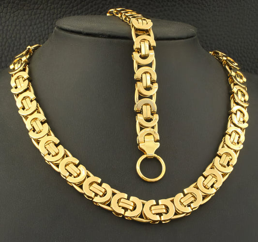 Designer Inspired Link Stainless Steel Necklace in Gold