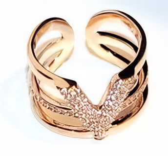 Letter V Shaped Adjustable Ring in Gold