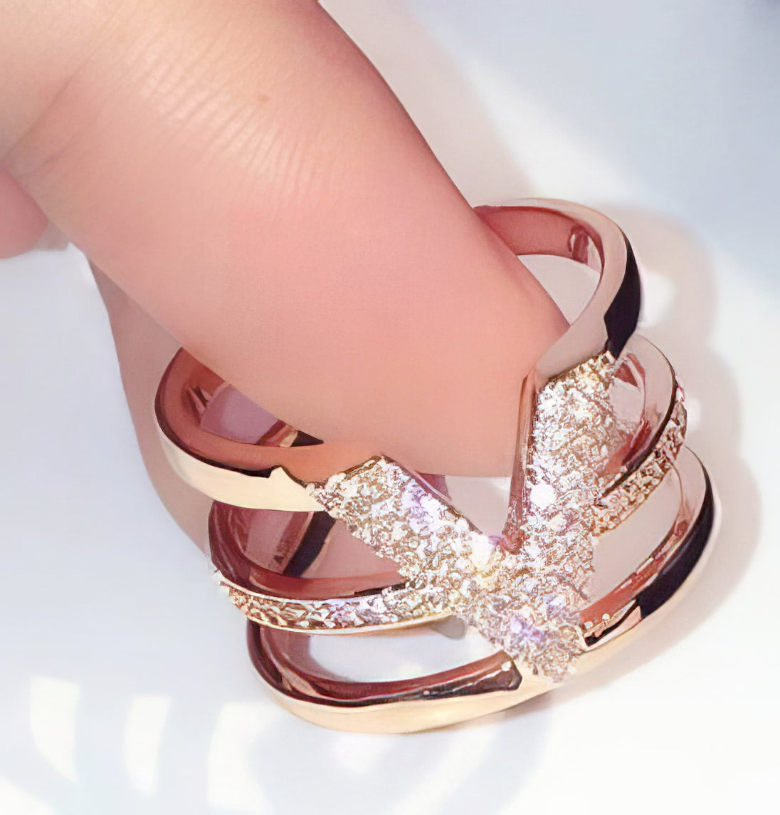 Letter V Shaped Adjustable Ring in Gold