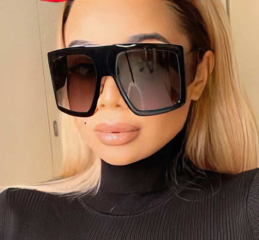 Oversized Square Sunglasses in Black