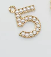 Pearl Number 5 Pendant Necklace